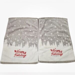Habitat Holiday Throws with Red and Gray Design